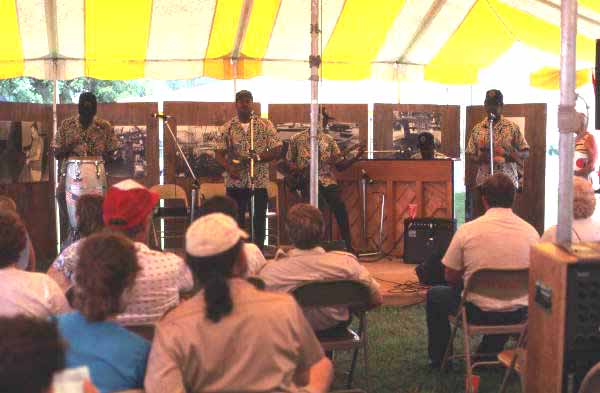 Junkanoos performing Bahamian music - White Springs, Florida