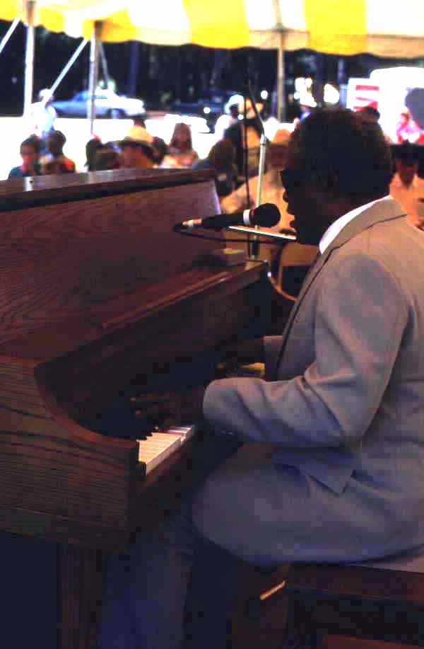 Willie James playing piano - White Springs, Florida