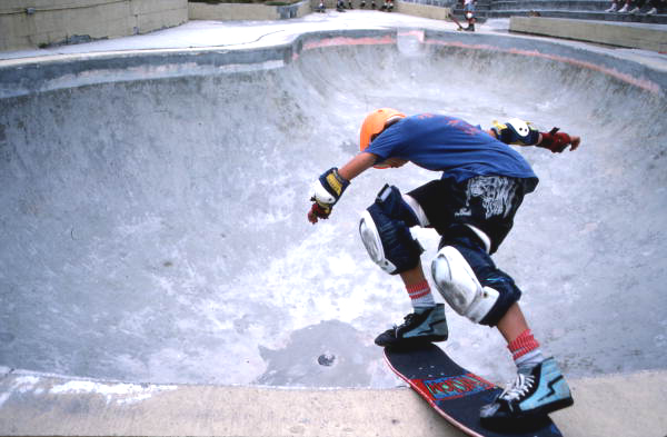 Skateboarder "pool riding" - Jacksonville, Florida.