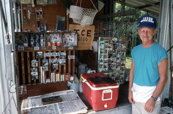 Jim Goddard inside his roadside stand - Jacksonville, Florida