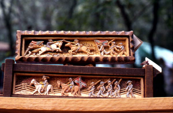 Civil War wood carvings made by Bill Cooey - Milton, Florida