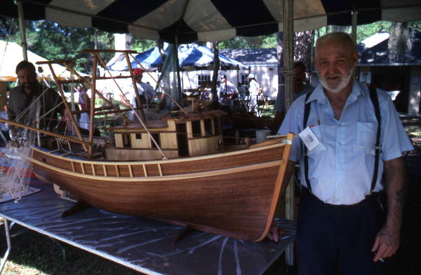 Ray Singleton with a model boat he made - Keystone Heights, Florida