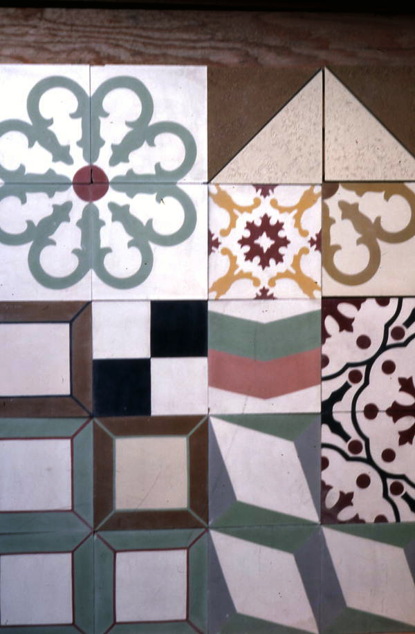 Examples of Cuban tile made at the Tropic Cuban Tile Co. - Miami, Florida.