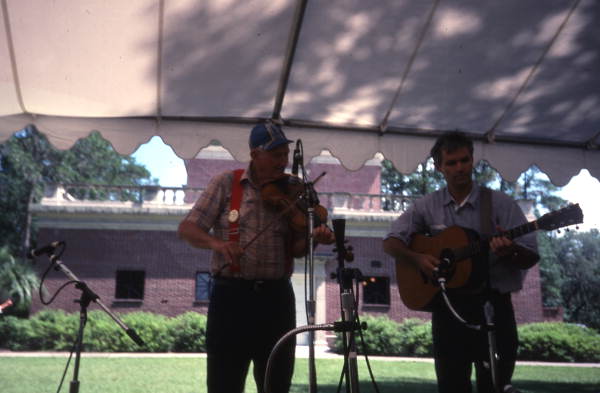 Willie Jones and Tom Staley playing in the fiddle contest - White Springs, Florida