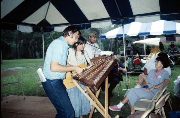 South Moon Under band performing Irish music at the 1991 Florida Folk Festival - White Springs, Florida