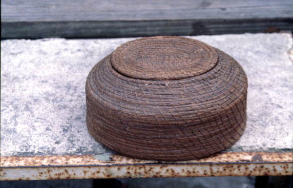 Pine needle basket made by Pauline Hodges - Jacksonville, Florida.