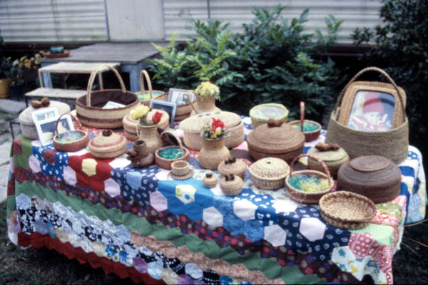 Pine needle crafts made by Pauline Hodges - Jacksonville, Florida