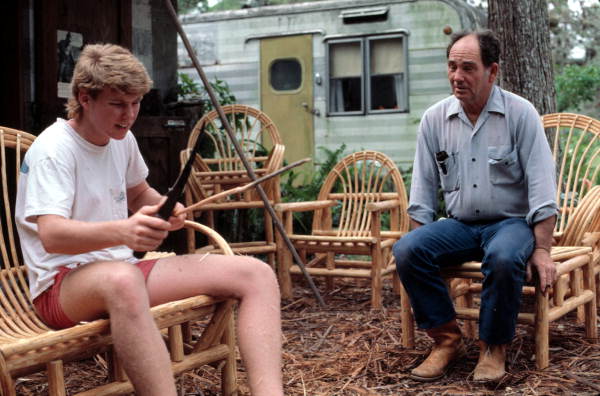 Apprentice Neil Brooks being mentored by furniture maker Robert Rudd in the art of making cypress furniture - Lake Worth, Florida.