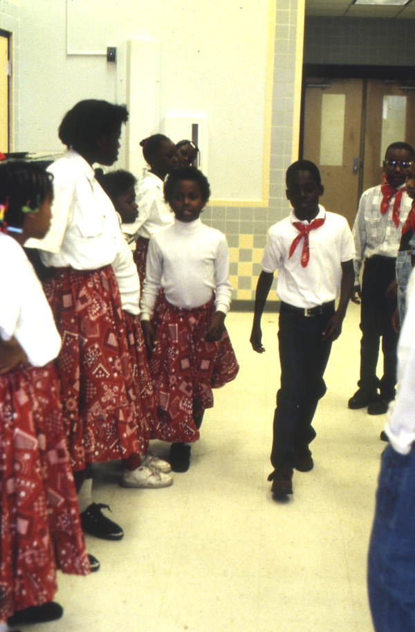 Fifth grade students at John E. Ford Elementary square dancing - Jacksonville, Florida.
