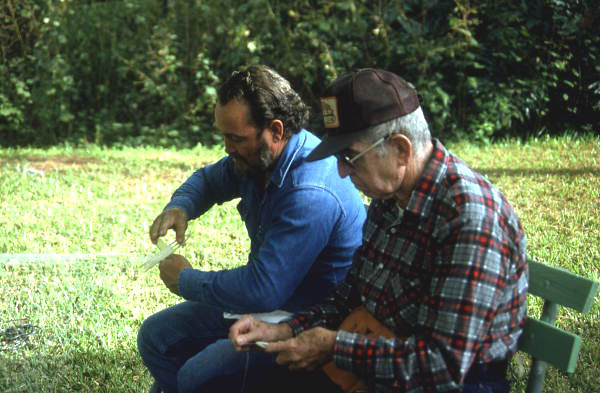 Max Dooley and Reginald Reis making cast nets - Lakeland, Florida