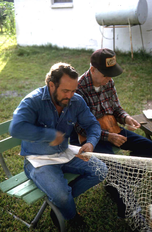 Max Dooley and Reginald Reis making cast nets - Lakeland, Florida