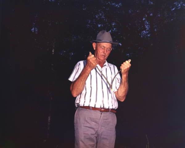 Lonnie Morgan, of White Springs, "water witching"