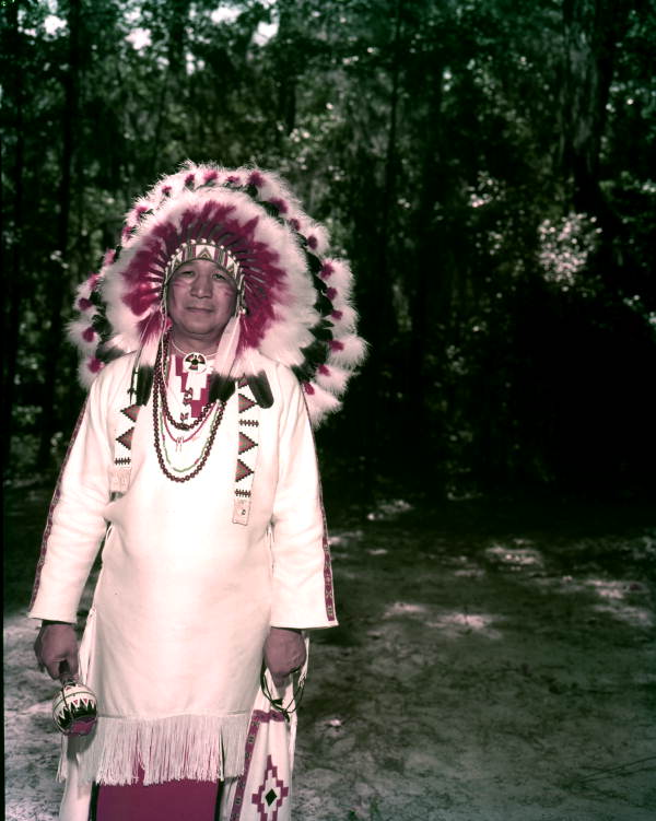 Creek Indian painter Fred Beaver at the Florida Folk Festival- White Springs, Florida.