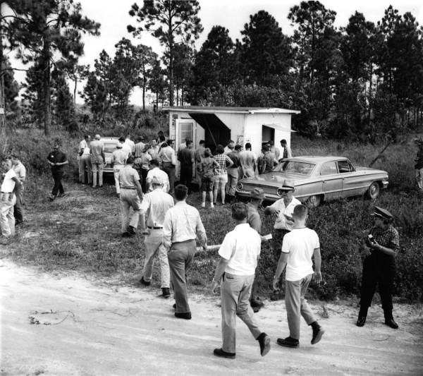 Unidentified hunters at a check station - Dade County, Florida