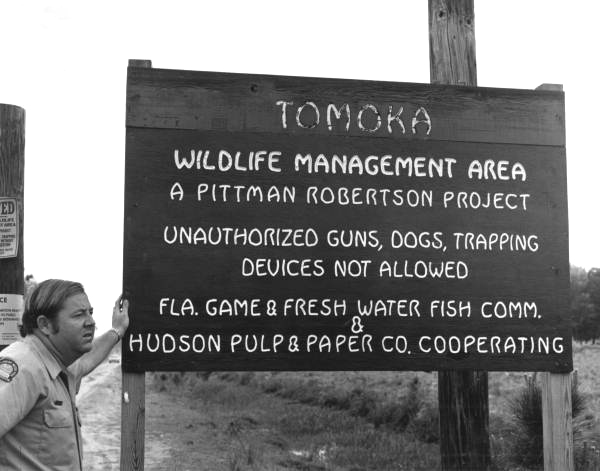 Charles Orme with a Tomoka sign - Tomoka Wildlife Management Area, Florida