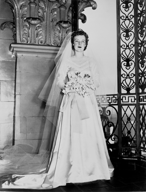 Portrait of Jean Van Brunt wearing her wedding dress - Tallahassee, Florida.