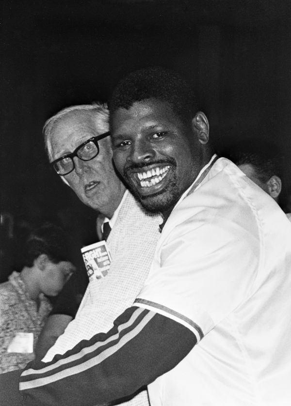 Leon Spinks at Mickey Rourke fight - May 23, 1991