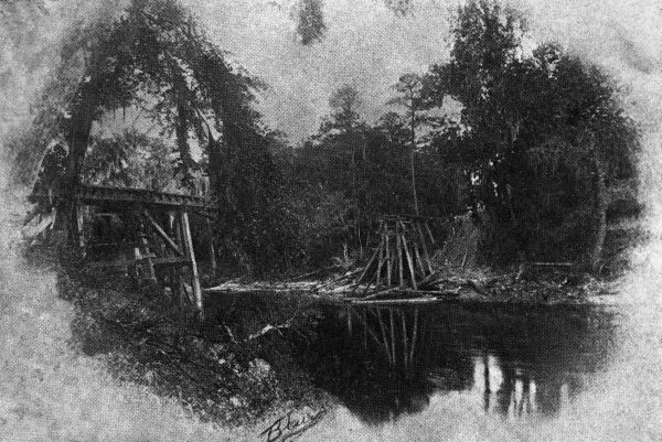 Broken bridge across the Suwannee River - White Springs, Florida