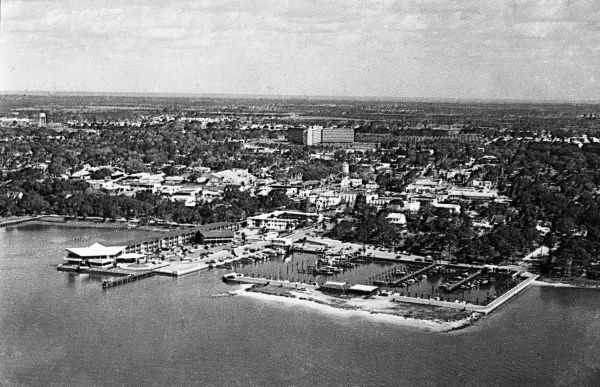 Aerial view of the marina, Jamaica Inn and the city - Dunedin, Florida