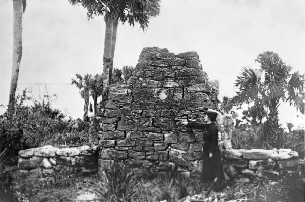 Stone fireplace