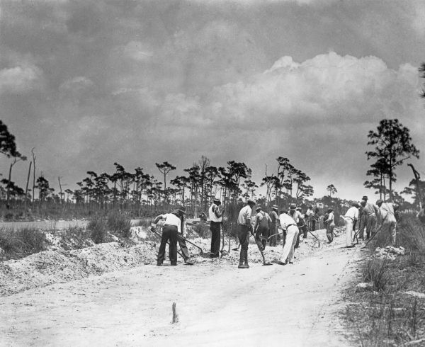 Construction of Pine Island Road by the FERA - Lee County, Florida