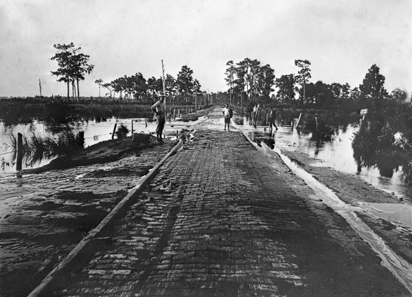 Washout of brick road - Lake County, Florida