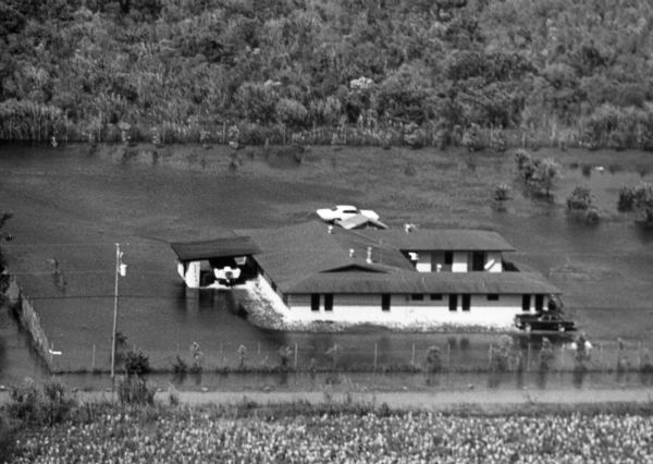 Building flooded in the east Everglades