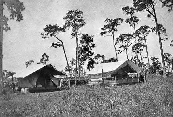 Tents at surveyors' camp