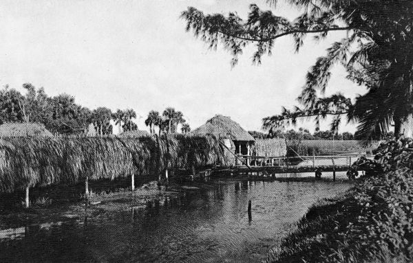 Seminole village along Tamiami Trail - Florida
