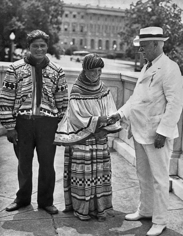 Seminoles John and Lena Cypress with Senator Duncan Fletcher - Washington, D.C.