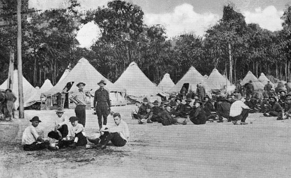 Soldiers at receiving camp - Camp Joseph E. Johnston