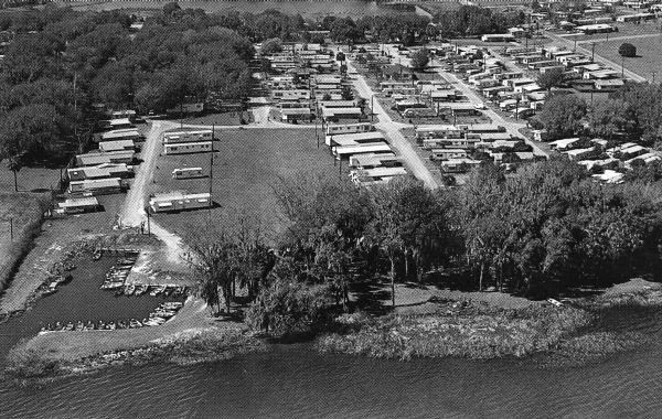Aerial view of Ralph's Lake Shore Trailer Park - Lake Griffin, Florida