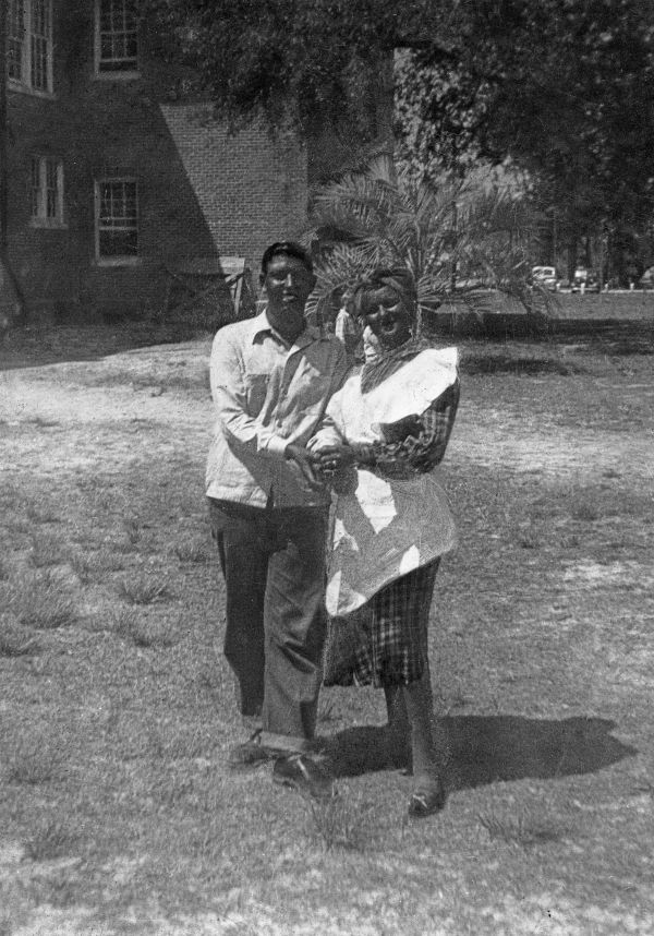 James Wayne Hurst and Jackie Blair Harvey in blackface costume for their junior and senior play - Macclenny, Florida.