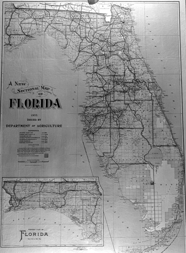 A new sectional map of Florida in 1903 issued by Department of Agriculture