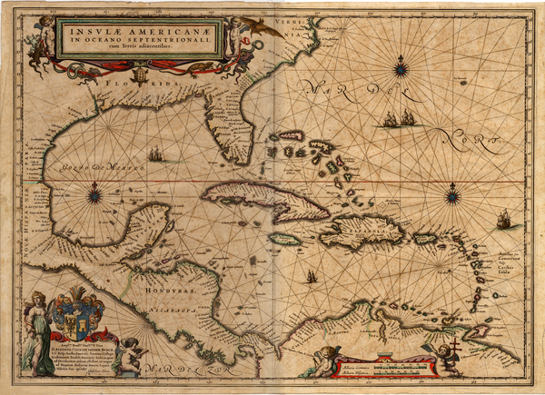 Insulae Americanae in Oceano Septentrionali cum terris adiacentibus, 1644