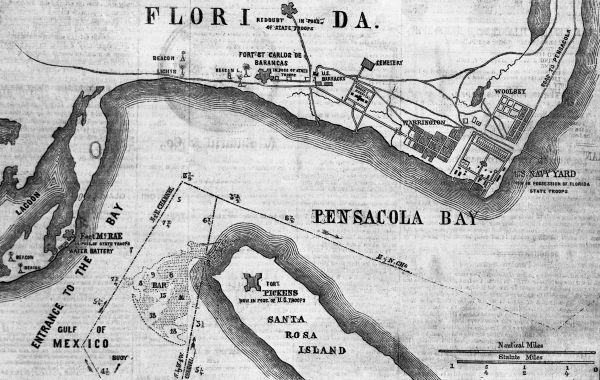 Map of Pensacola, 1861.
