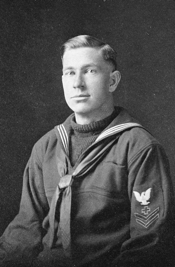 Finley McMillan in navy uniform.