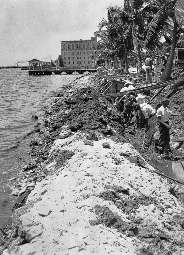 Miramar sea-wall construction