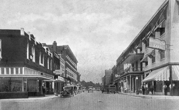 View of commercial buildings on Main Street - Ocala, Florida.