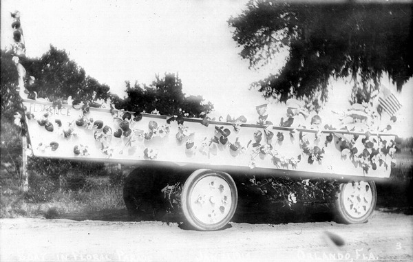 Boat decorated for the Floral Parade - Orlando.