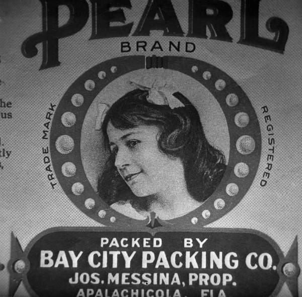 Pearl brand oyster packing label