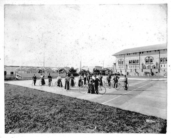 Cyclists at the Alcazar Hotel - St. Augustine, Florida