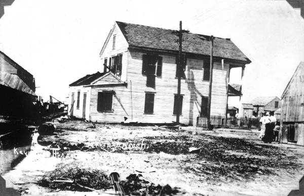 Key West's Jarylson Beach after the 1909 hurricane - Key West, Florida.