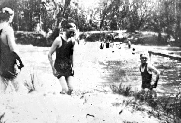View across spring with swimmers - Ponce De Leon Springs, Holmes County, Florida