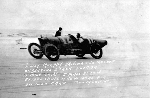 Jimmy Murphy driving the Meteor - Daytona Beach, Florida.