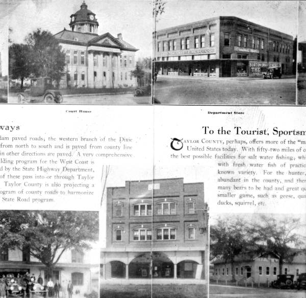 Taylor County Brochure with the County Court House, department store, City Hall, etc.