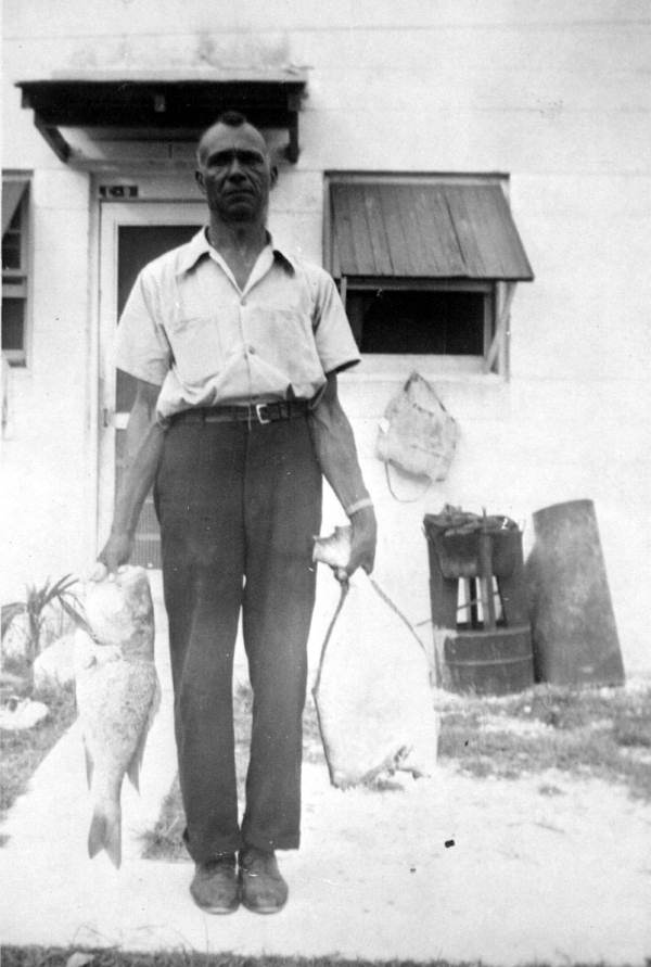 Dillard Townes at Fort Village Apartments with grouper .