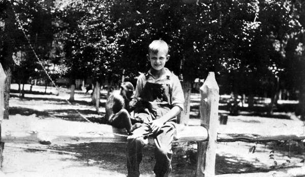Charles Noegel with his Chacma Babboon