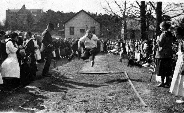 Dorothy Dodd long jumping during field day - Tallahassee, Florida.