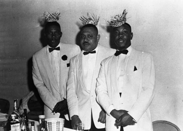 African American men at a New Year's eve party - Tallahassee, Florida.
